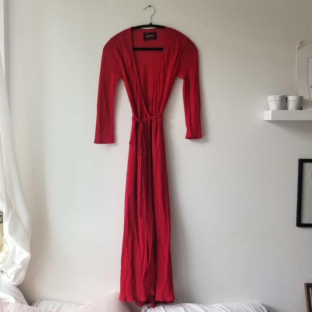 Reformation Wrap Dress Jaz in Cherry Red